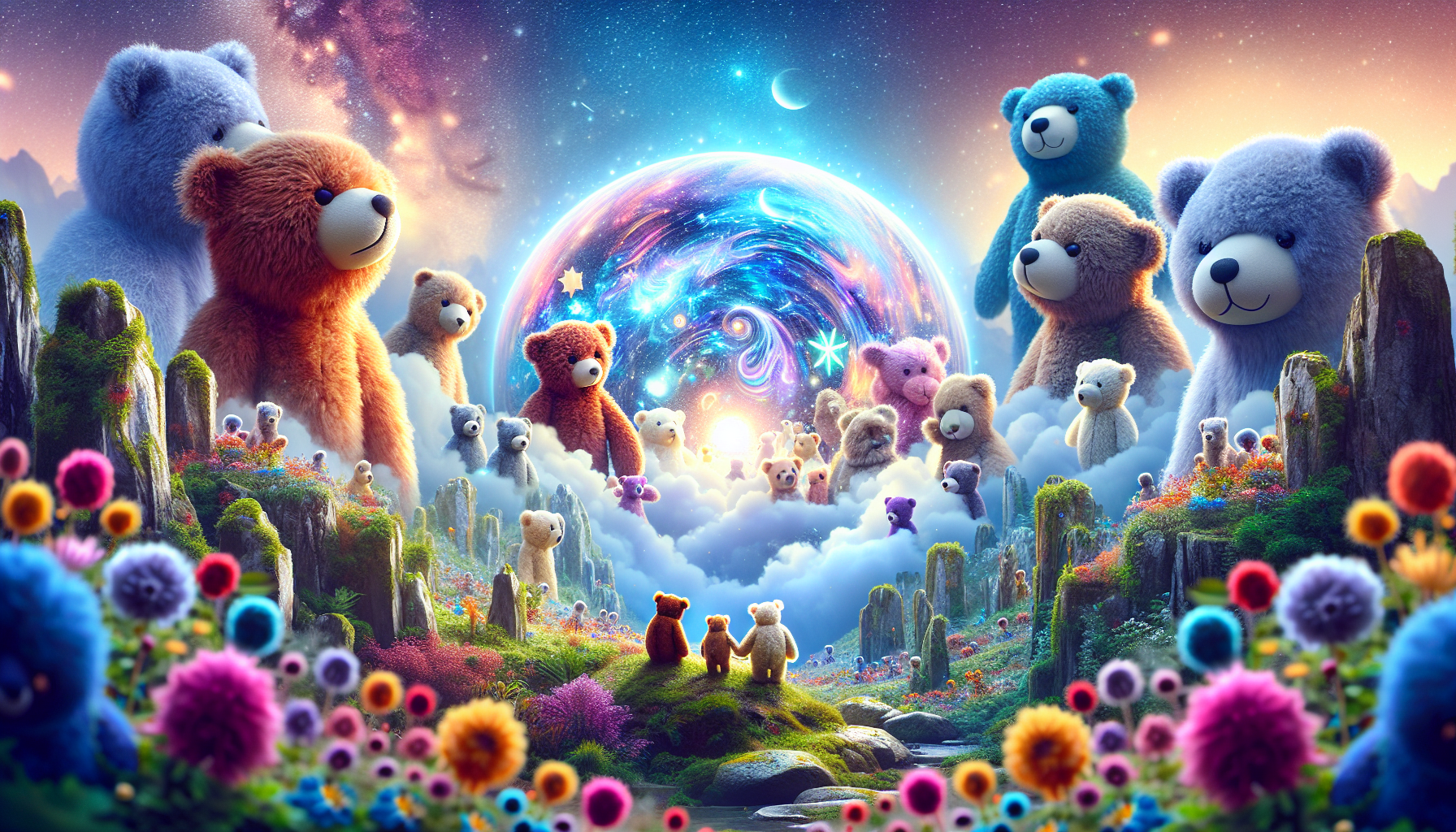 Lumoavat jättiläismäiset nallet vievät sinut taianomaiselle