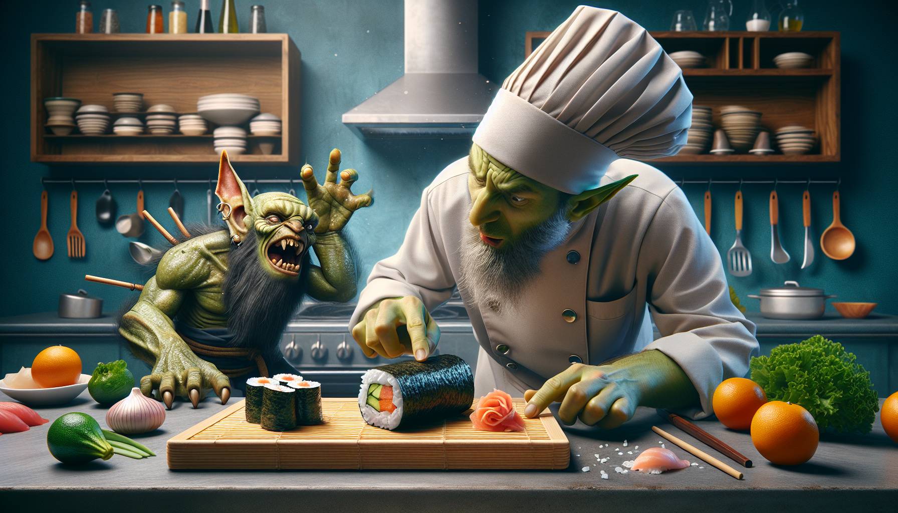 Ruokapeli - Goblin Sushi: Peikkojen Keittiössä Vallitsee Kaaos ja Kreatiivisuus