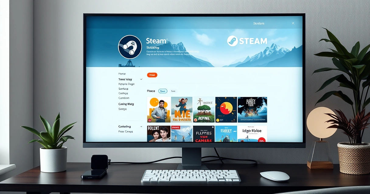 Tietokone näyttää Steamin indie-pelivalikoimaa