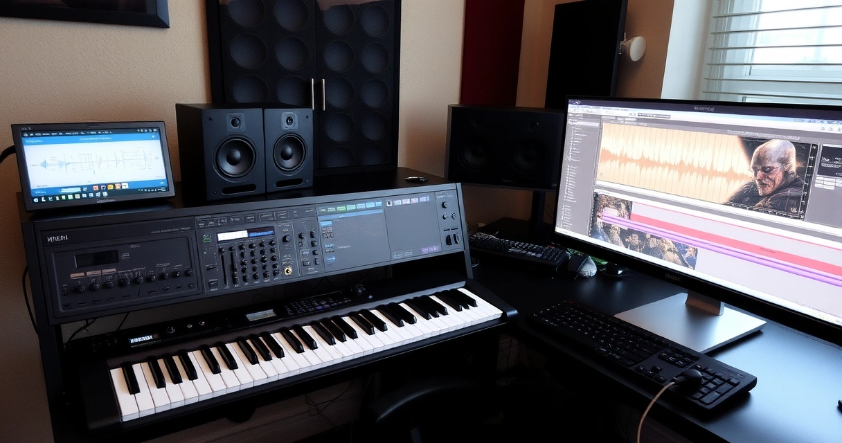 Kotistudio pelimusiikkituotantoon MIDI-koskettimilla