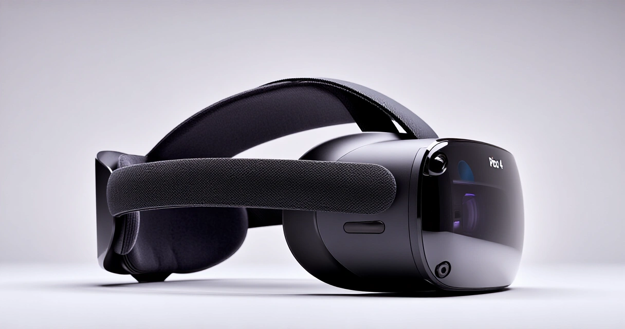 Pico 4 VR-headset sivukuva, jossa näkyy takaakku ja ohut muotoilu
