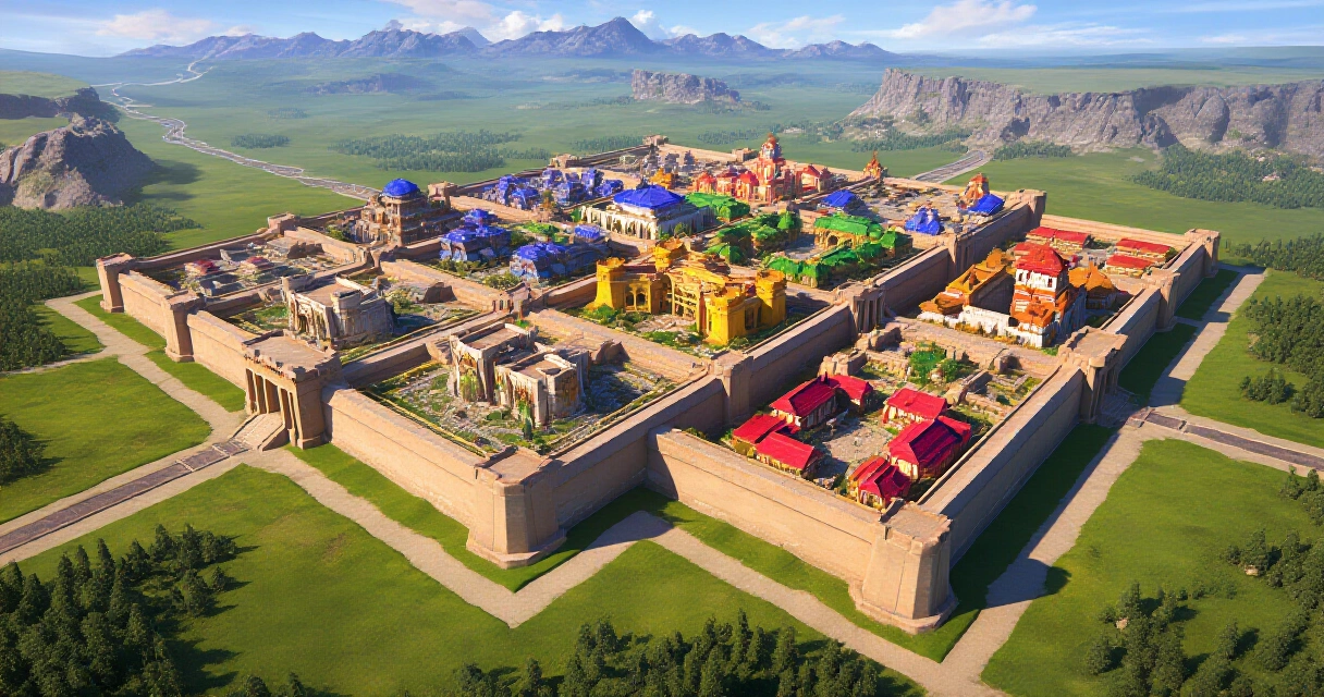 Civilization 7 antiikin aikakauden kaupunkinäkymä strategiapelissä