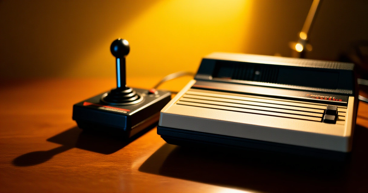 Commodore 64 -tietokone ja joystick pöydällä – retropelaamisen ikoni Suomessa