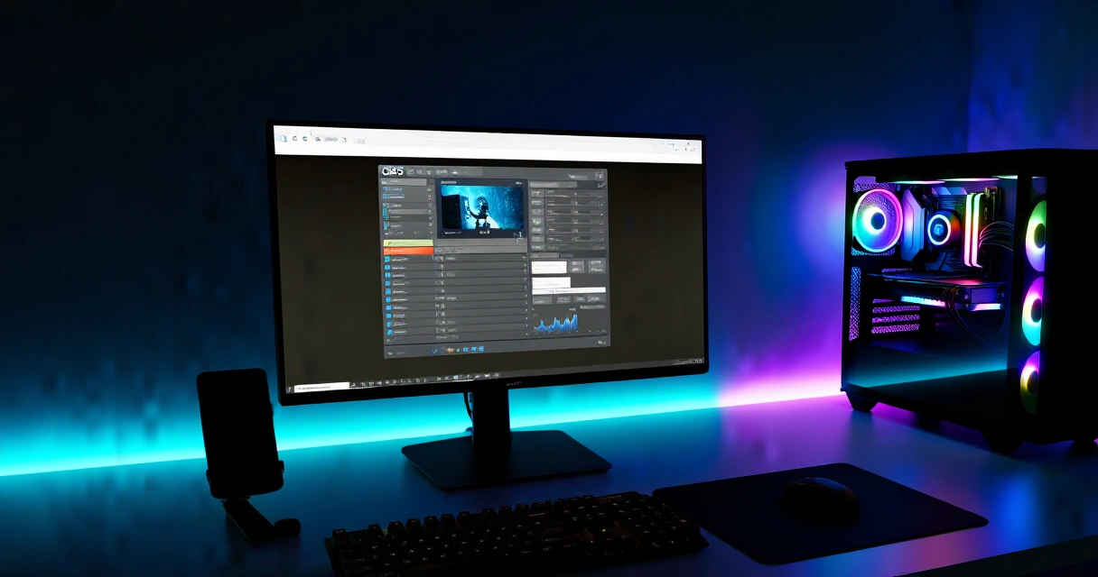 OBS Studio striimausasetukset auki pelitietokoneen näytöllä
