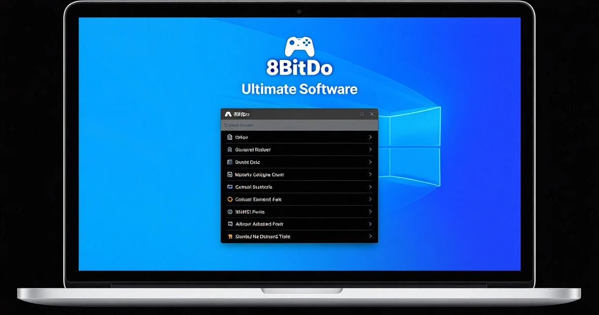 8BitDo Ultimate Software -sovellus kannettavalla tietokoneella, profiiliasetusten muokkausnäkymä