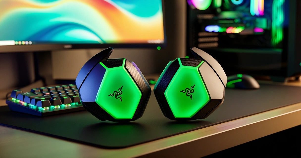 Razer Wolverine V3 Tournament Edition ja Pro versio vierekkäin pelipisteellä
