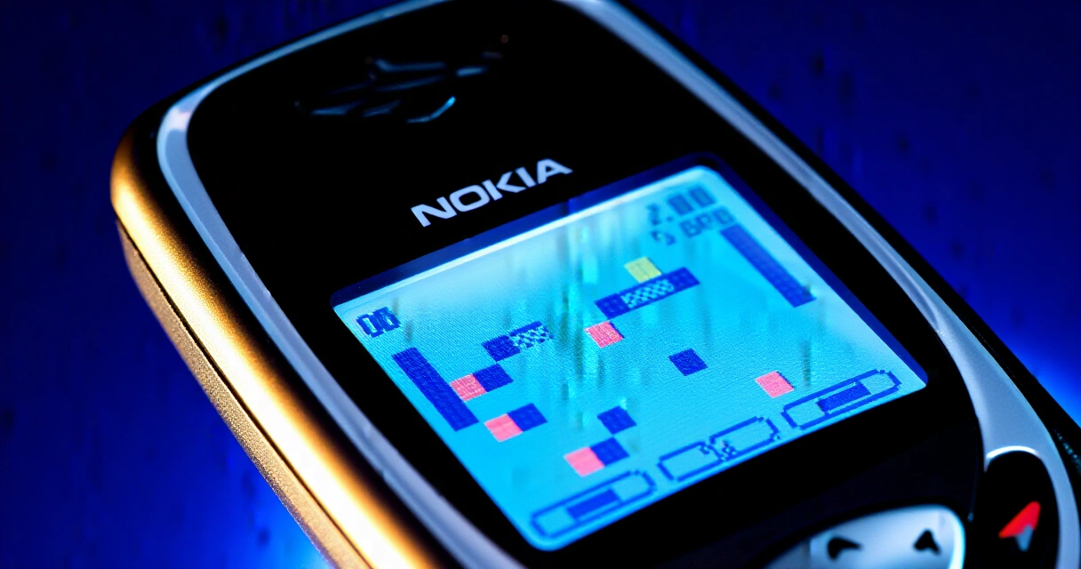 Nokia-puhelin ja Snake-peli 1990-luvun mobiilipelaamisen symbolina