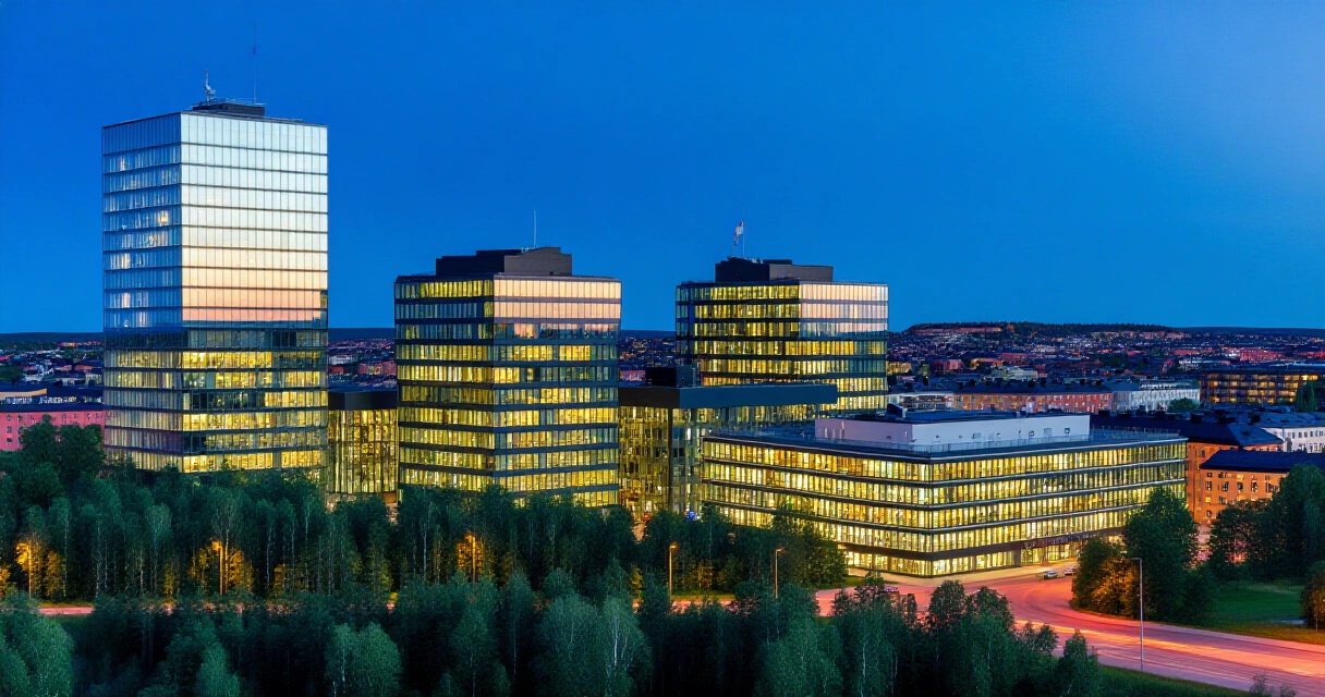 Suomalaisten kaupunkien toimistorakennuksia, joissa pelistudioita toimii