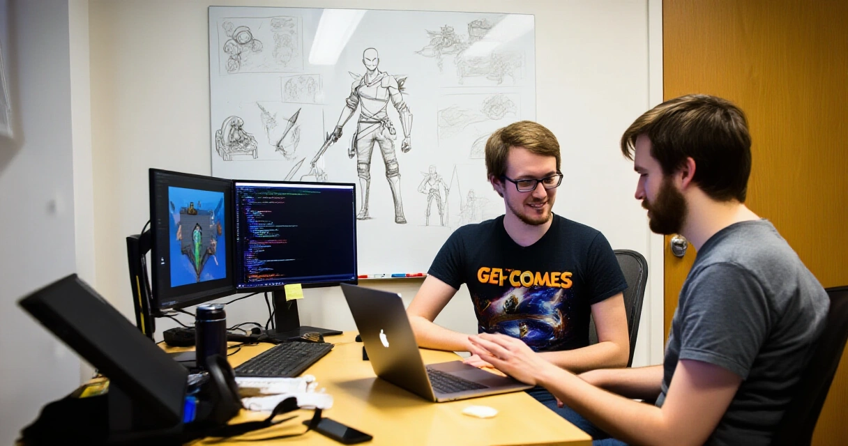 Pieni indie-tiimi suunnittelee peliprojektia Godot-moottorilla